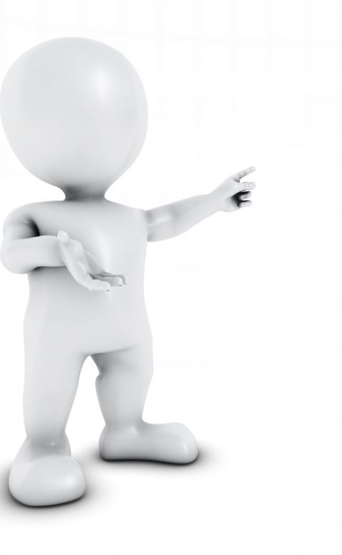 3D Render of Morph Man Presenting